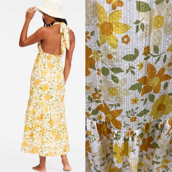 BILLABONG Feelin Retro Floral Halter Maxi Dress - Picture 3 of 13